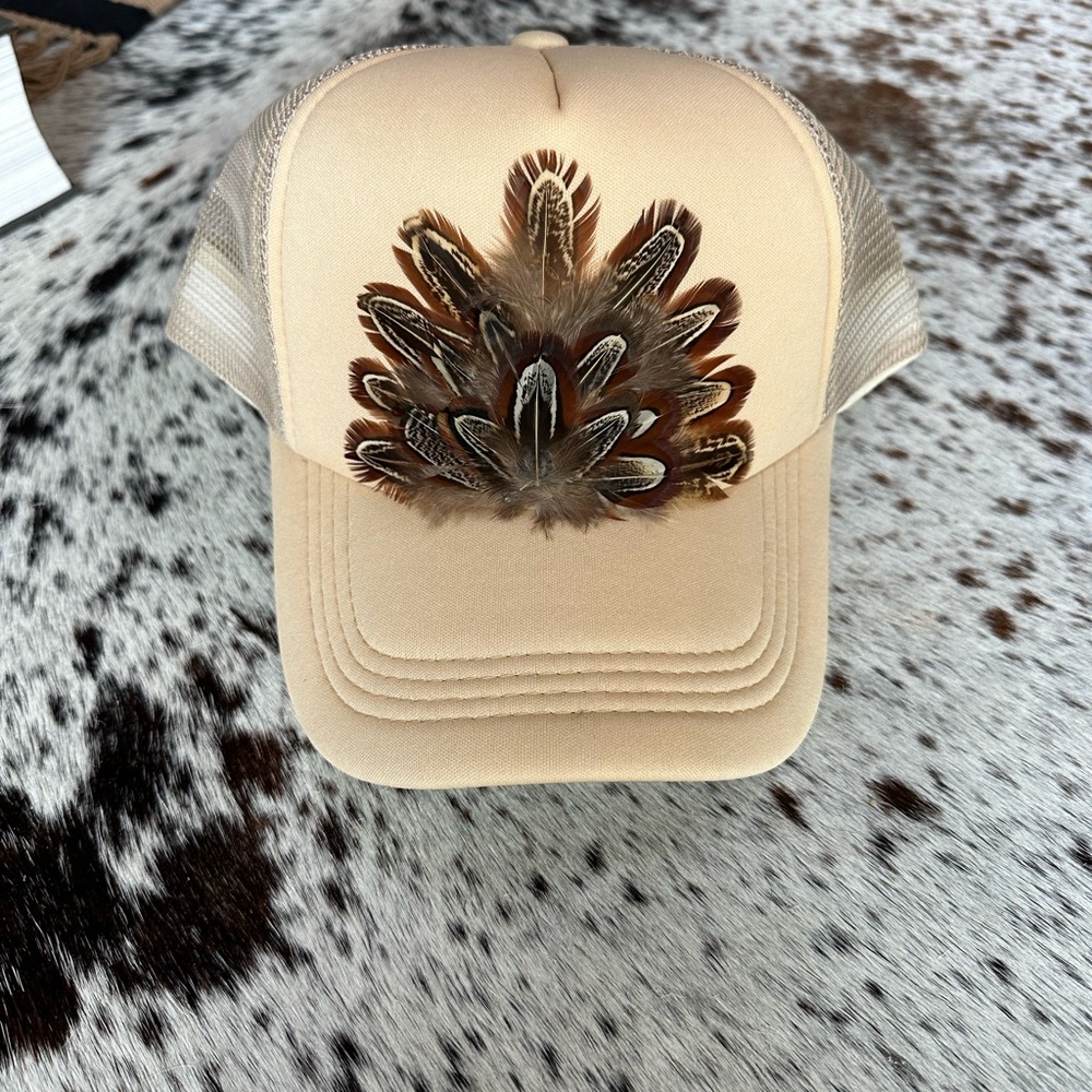 Feather trucker hat